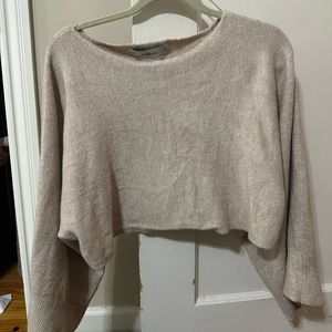Zara Off the Shoulder Knit Cropped Sweater